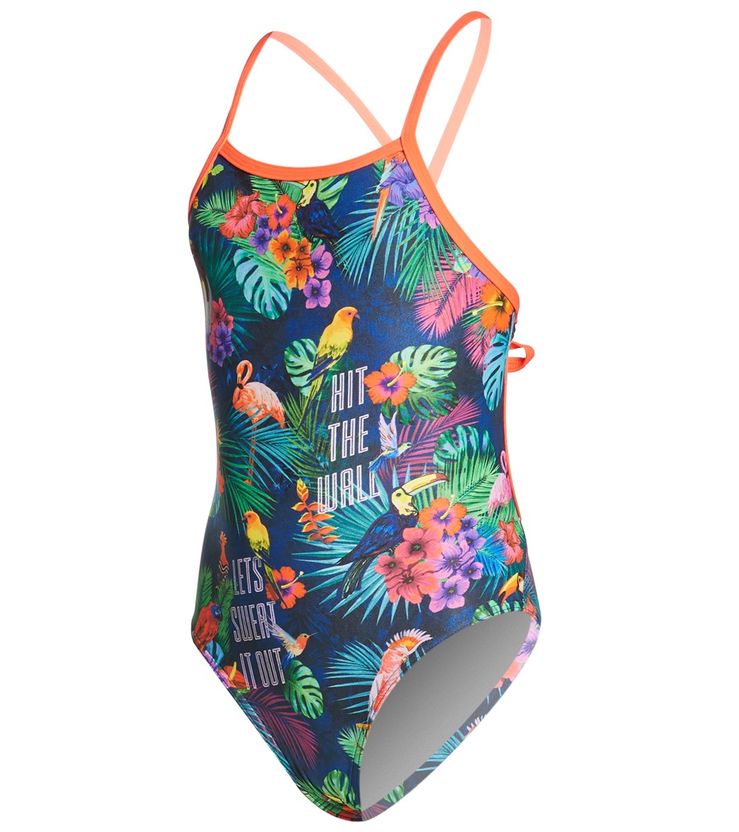 Funkita Girls' Tropic Tag Tie Me Tight One Piece Swimsuit at SwimOutlet ...
