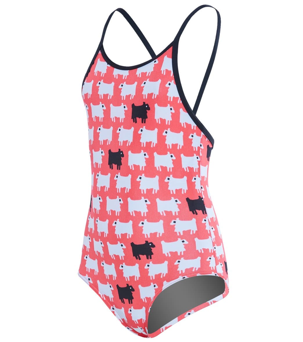 Funkita Toddler Girls' Black Sheep One Piece Swimsuit - Black/Red/White 1T Polyester - Swimoutlet.com
