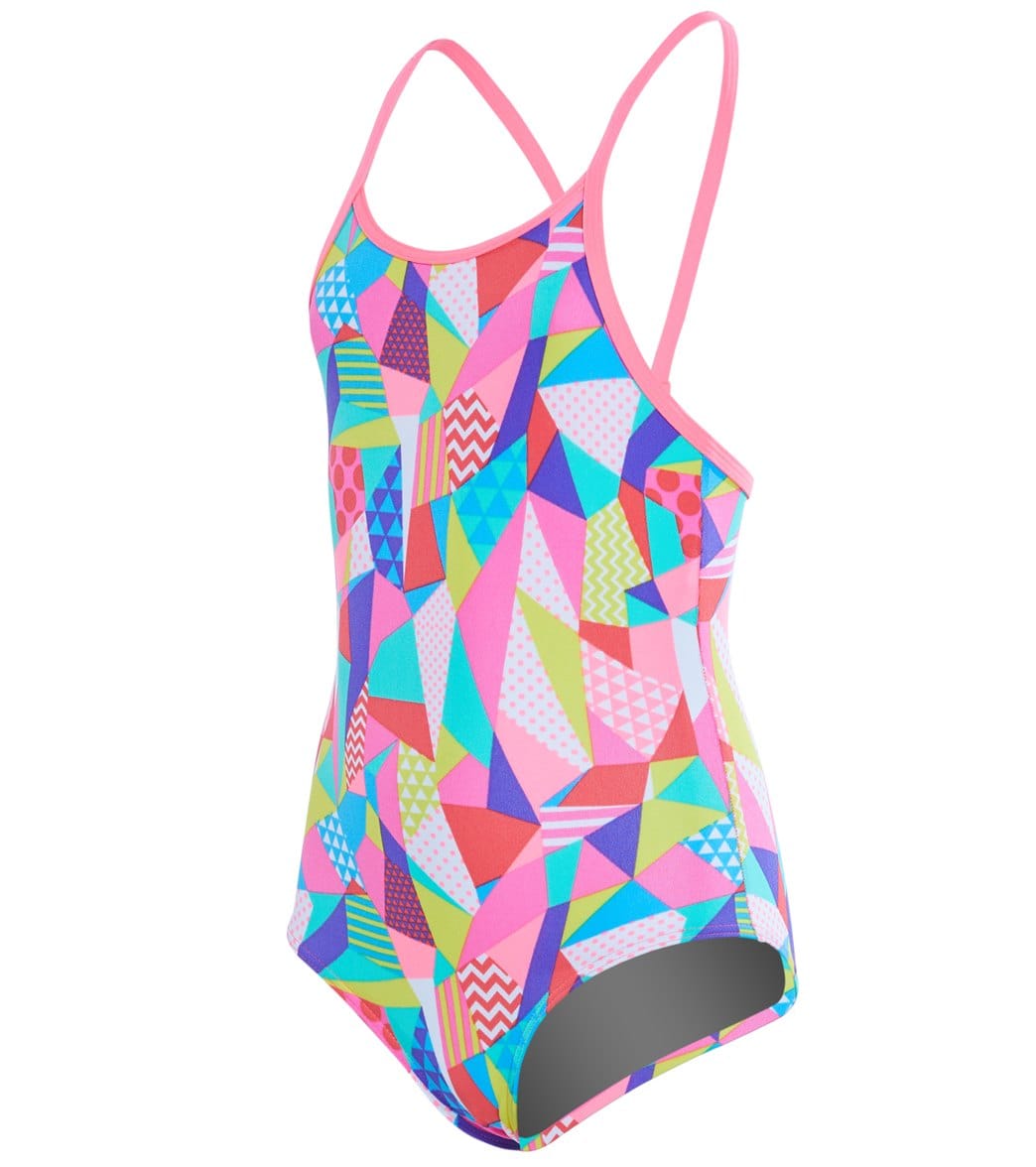 Funkita Toddler Girls' Pastel Patch One Piece Swimsuit - Pink 1T Polyester - Swimoutlet.com
