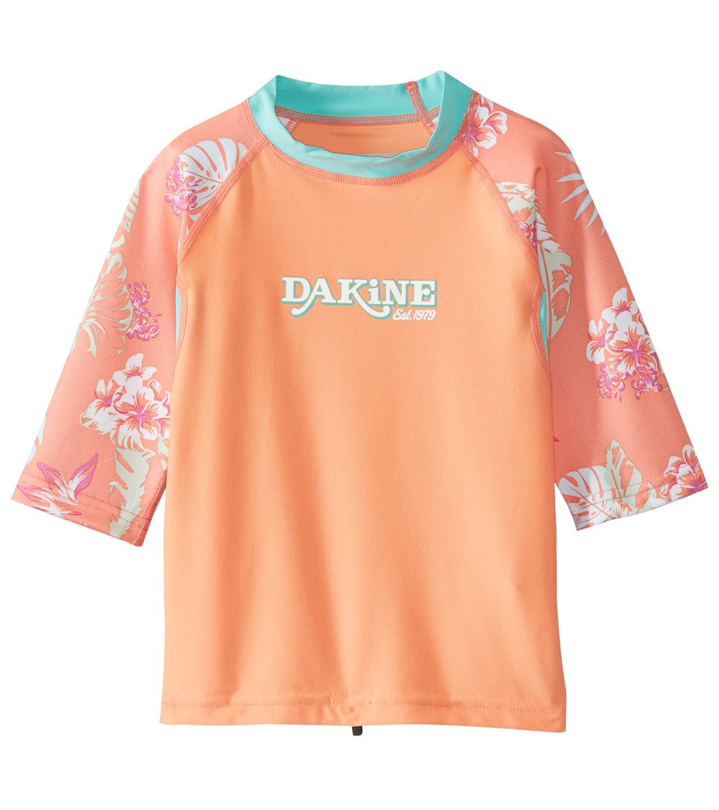 Dakine Toddler Girls' Snug Fit Long Sleeve Rashguard - Waikiki 2T Elastane/Polyester - Swimoutlet.com