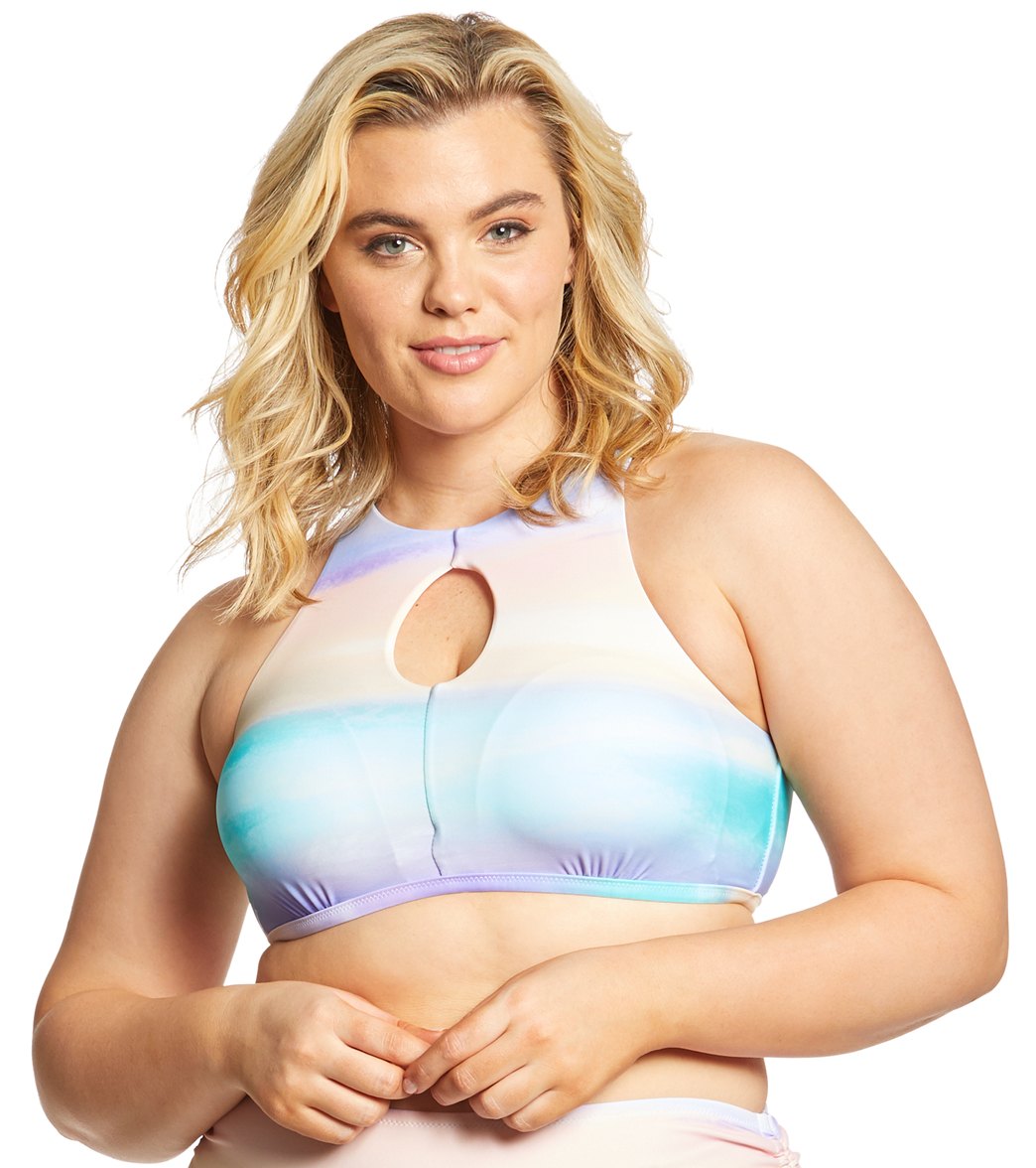 plus size high neck swim top