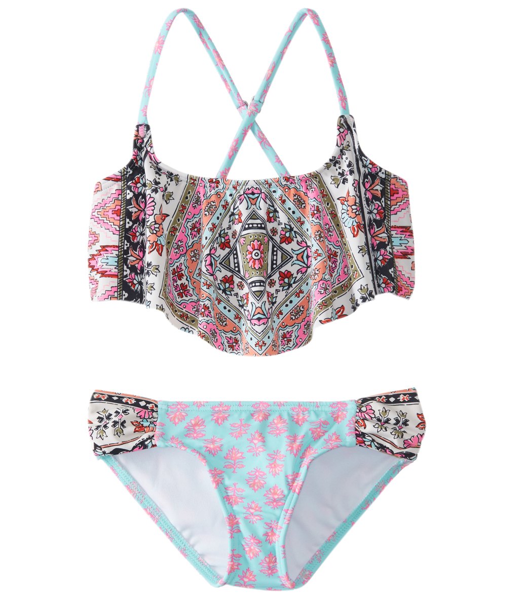 Billabong Girls' Moon Tribe Flutter Bikini Set (Big Kid) at SwimOutlet