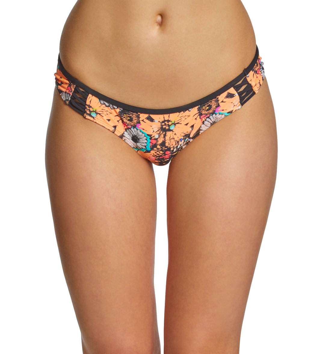 Eidon In Bloom Rebel Bikini Bottom - Papaya Combo Xl - Swimoutlet.com