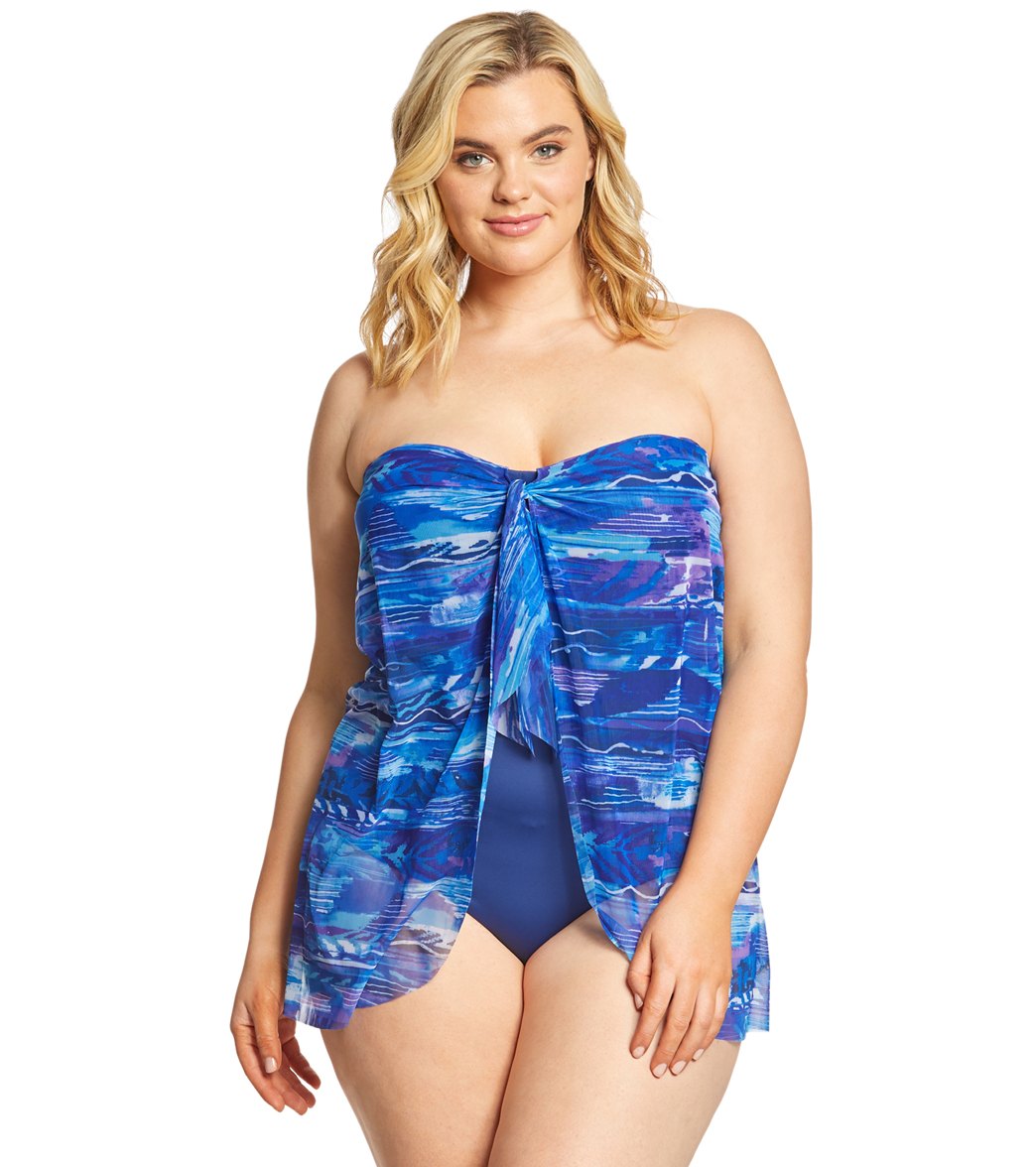 Lauren Ralph Lauren Plus Size Calypso Ikat Flyaway One Piece Swimsuit