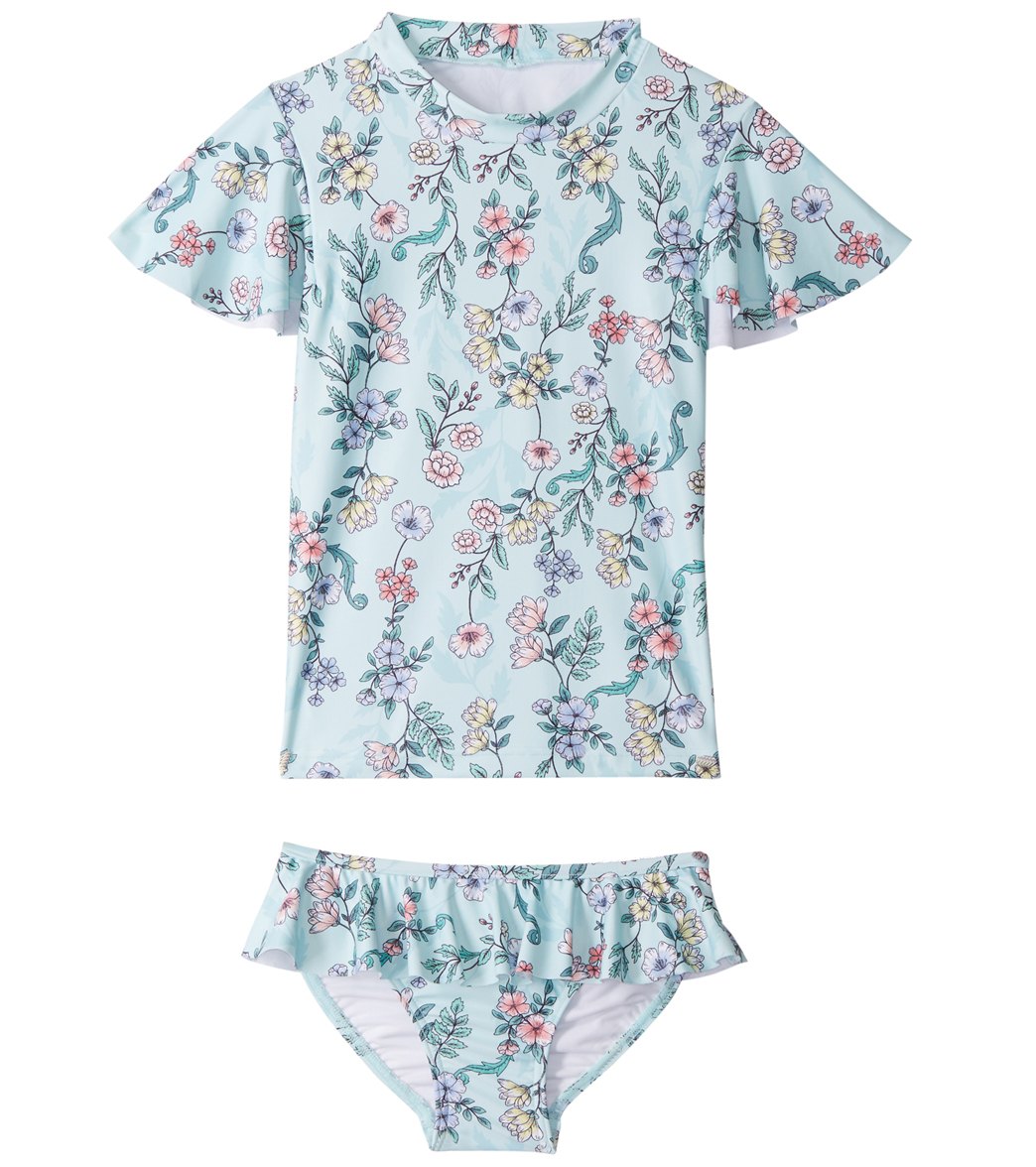 Seafolly Girls' Mystical Garden Short Sleeve Rashie Set (Toddler