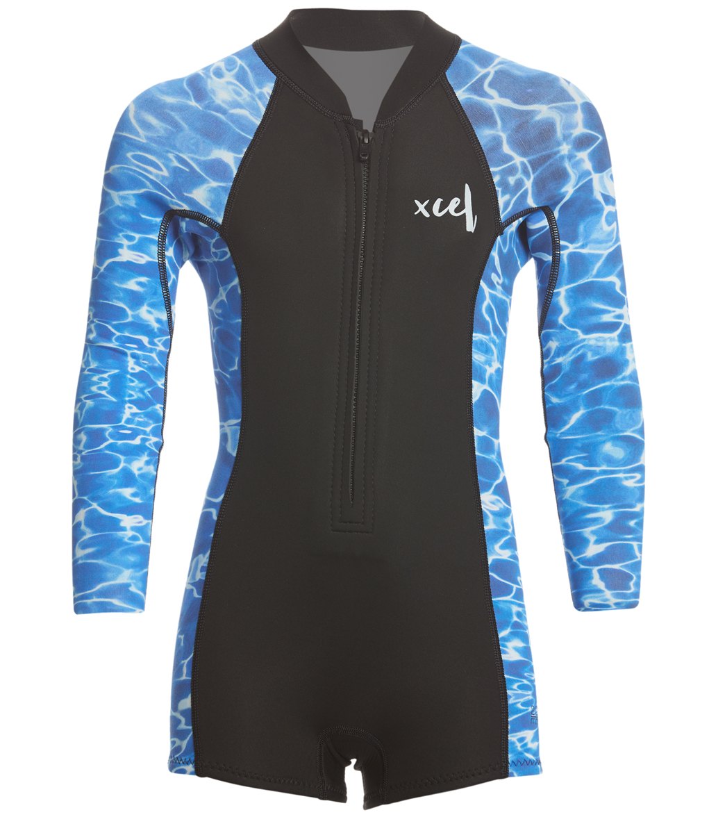 Xcel Girls’ Ocean Ramsey Axis 2MM Long Sleeve Front Zip Springsuit at