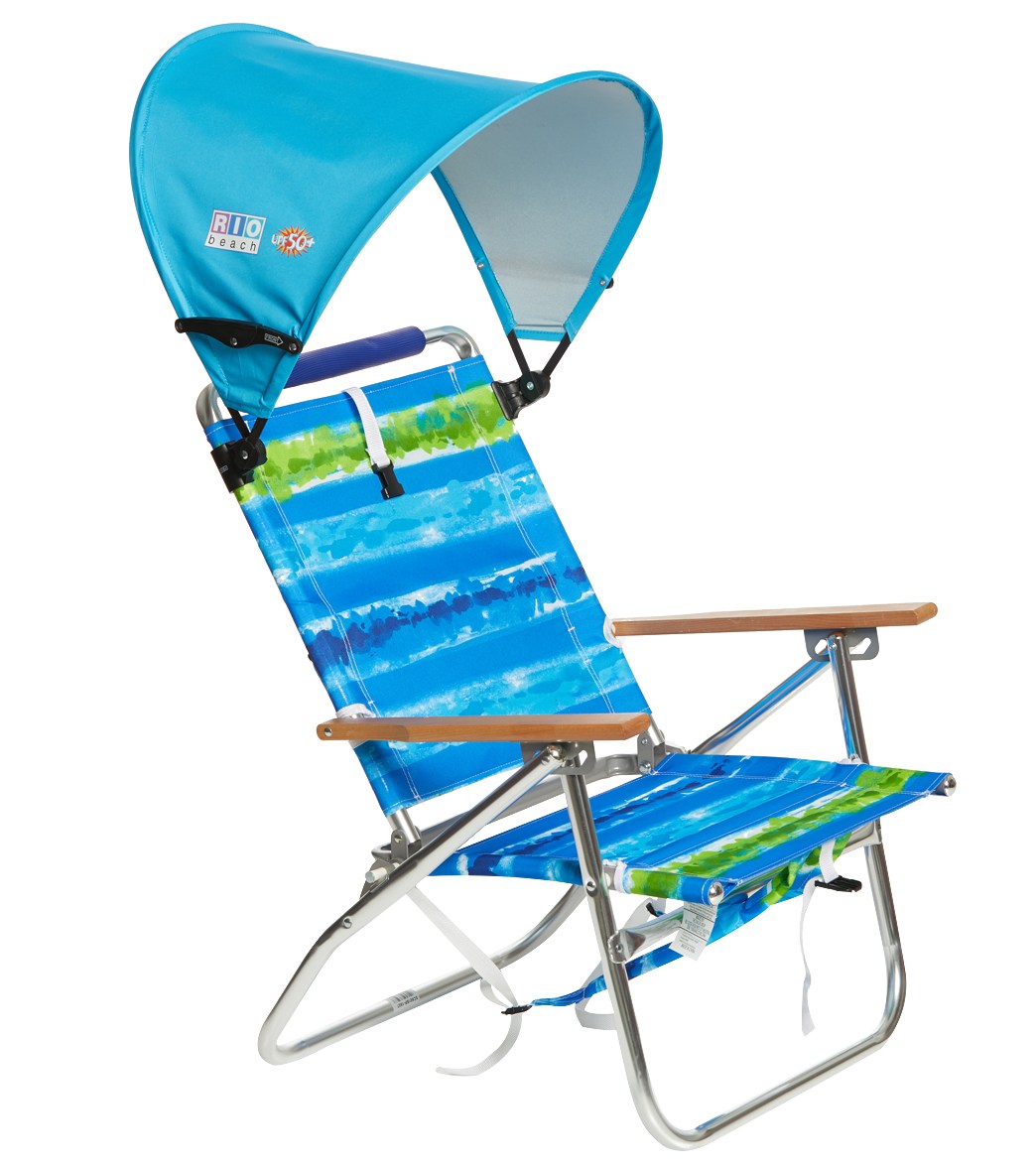 Rio Highboy Beach Chair With Canopy - Copa 4 Position Big Tycoon Canopy