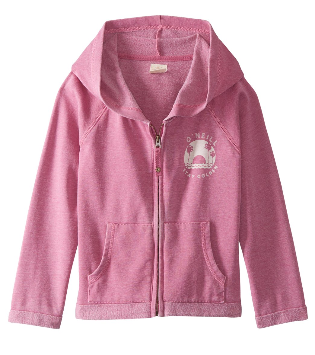 O'neill Girls' Coastline Zip Up Fleece Jacket Toddler Kid - Purple 5 Cotton/Polyester - Swimoutlet.com