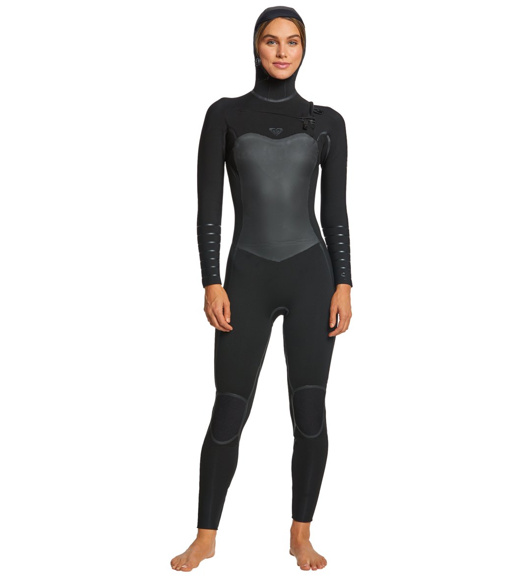 Roxy Women's 5/4/3MM Syncro Plus Hooded Chest Zip Wetsuit at SwimOutlet
