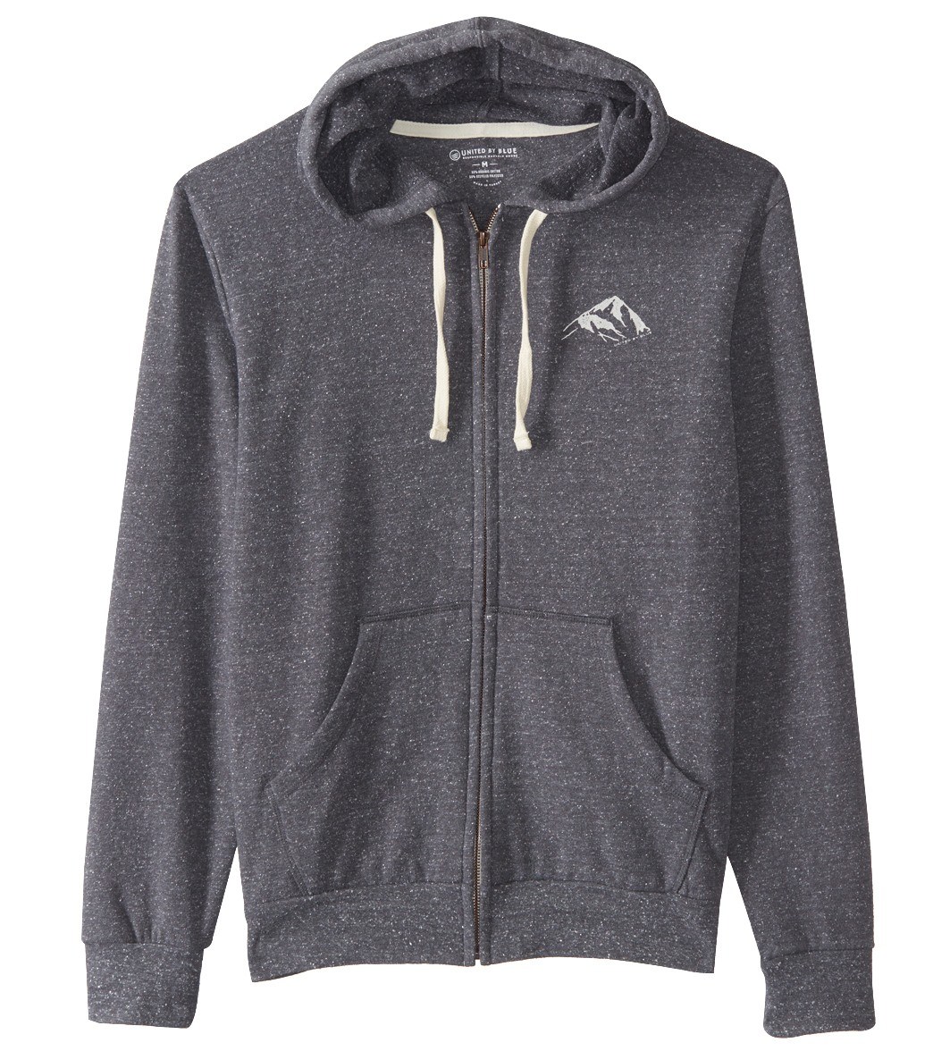 United By Blue Men's Made For The Mountains Zip Up Hoodie - Charcoal Medium Cotton/Polyester - Swimoutlet.com