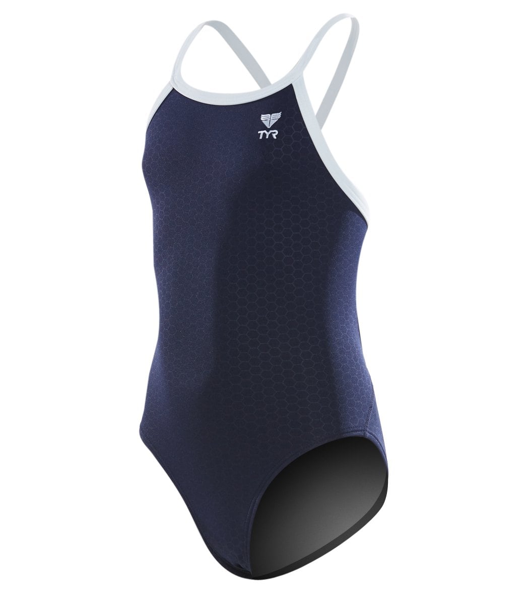 TYR Girls Hexa Diamondfit One Piece Swimsuit at SwimOutlet.com - Free ...