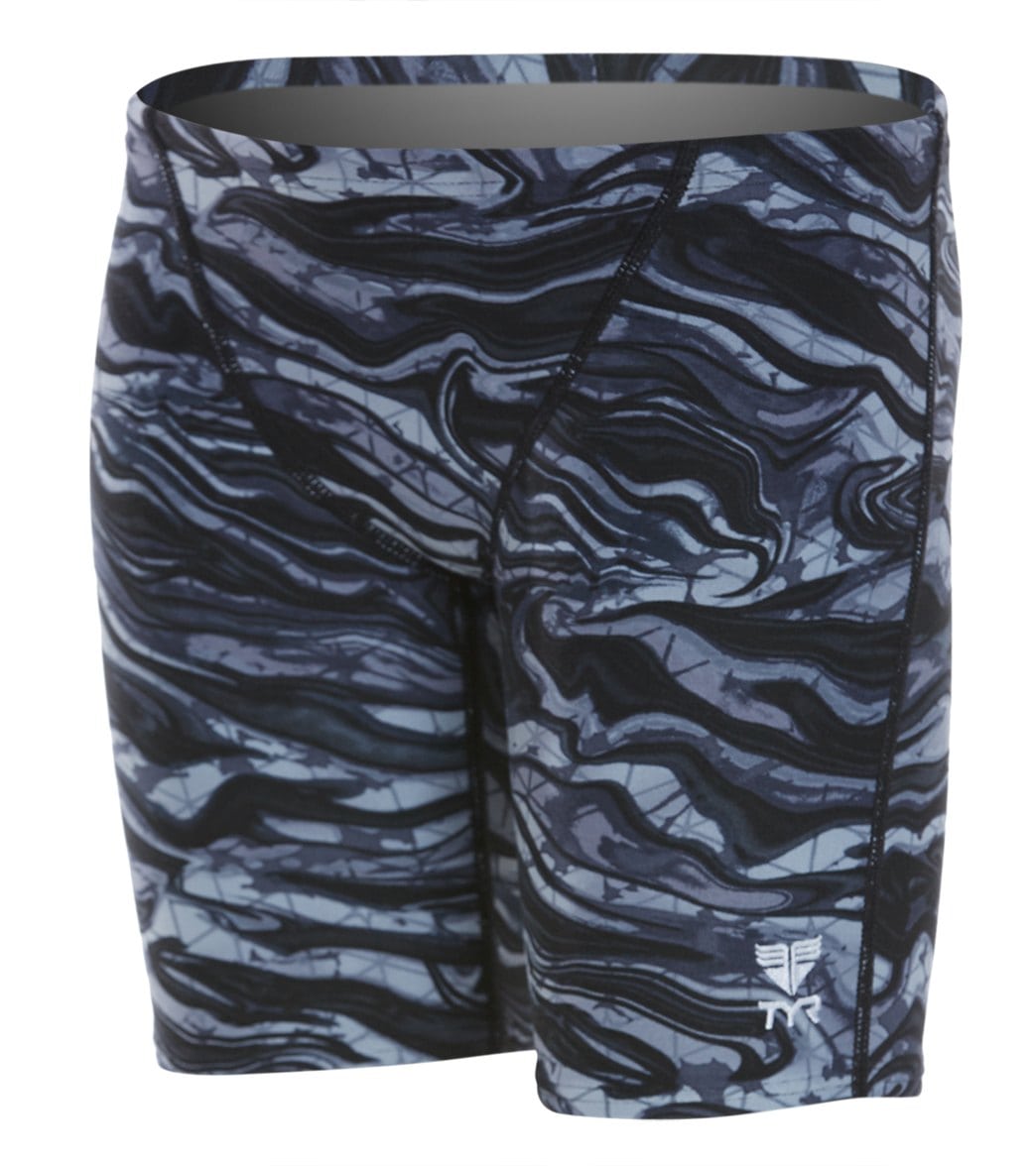 TYR Boys' Miramar Allover Jammer Swimsuit - Titanium 24 Polyester/Spandex - Swimoutlet.com