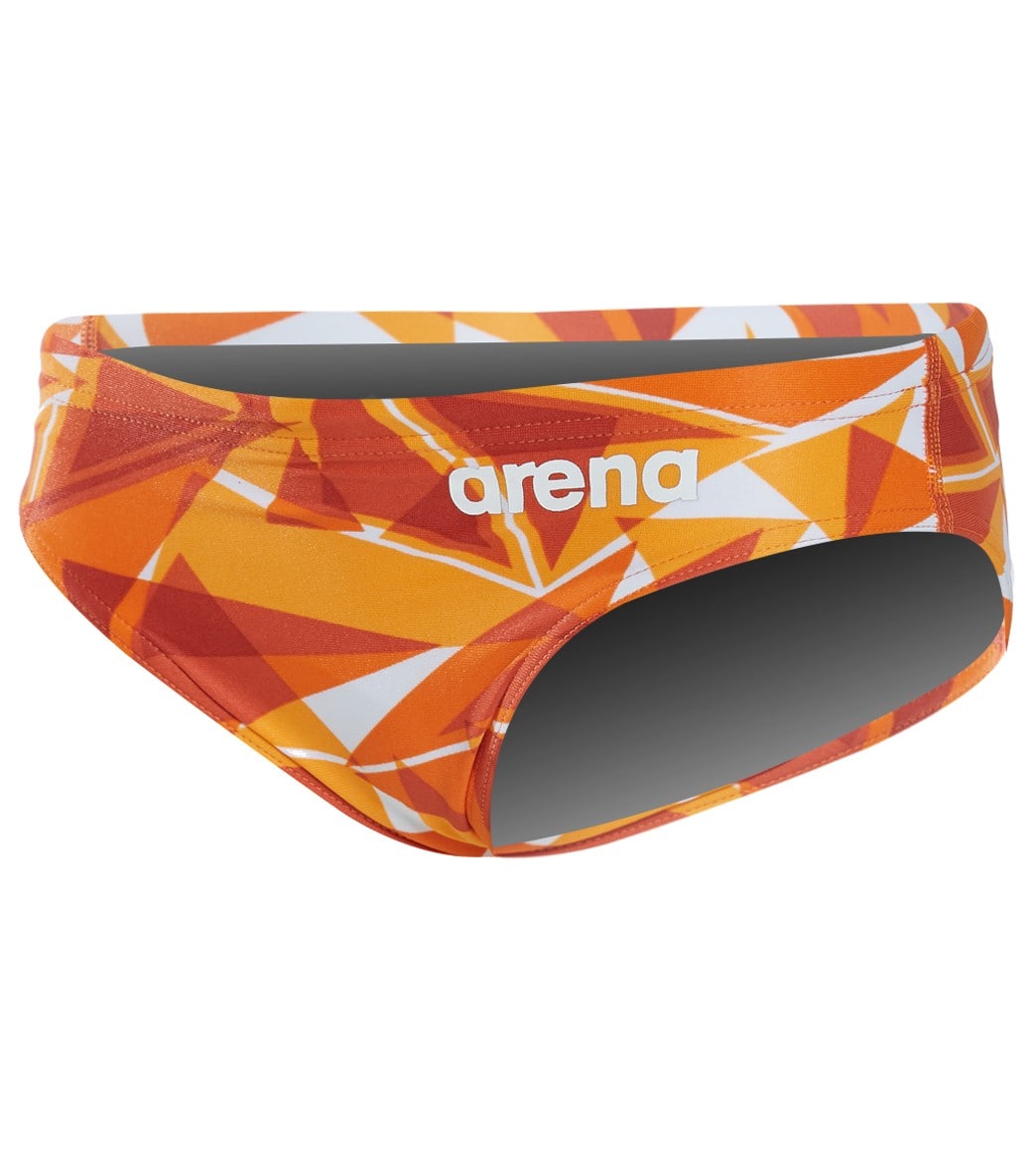 Arena Boys' Shattered Glass Maxlife Brief Swimsuit - Orange 22 Polyester/Pbt - Swimoutlet.com