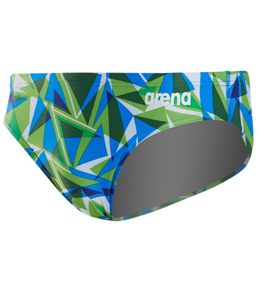 Arena Men's Shattered Glass Maxlife Brief Swimsuit - Green/Blue 40 Polyester - Swimoutlet.com