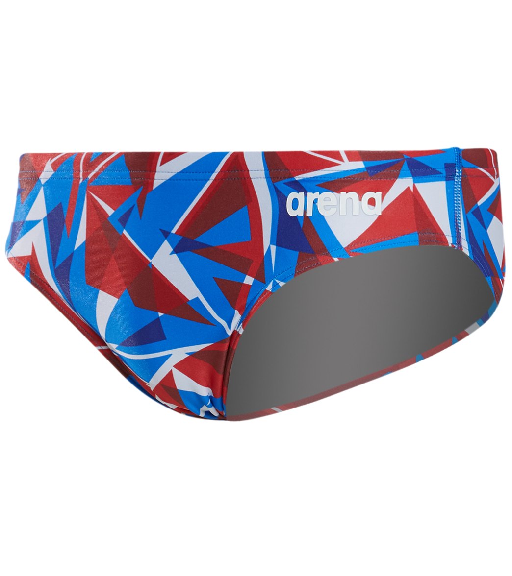 Arena Men's Shattered Glass Maxlife Brief Swimsuit - Red/White/Blue 38 Polyester - Swimoutlet.com