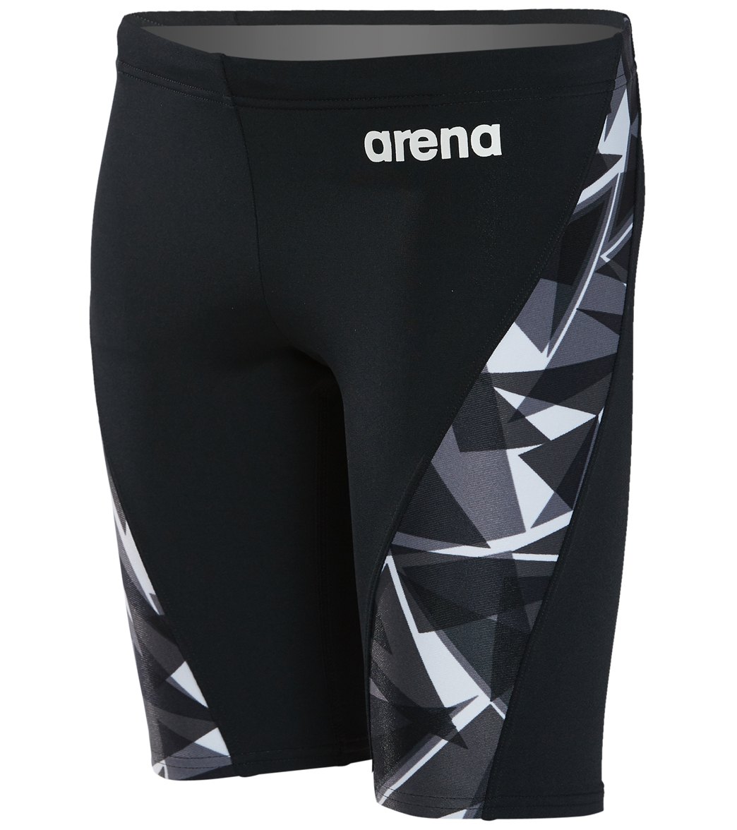Arena Boys' Shattered Glass Maxlife Jammer Swimsuit - Black/Black 22 Polyester/Pbt - Swimoutlet.com