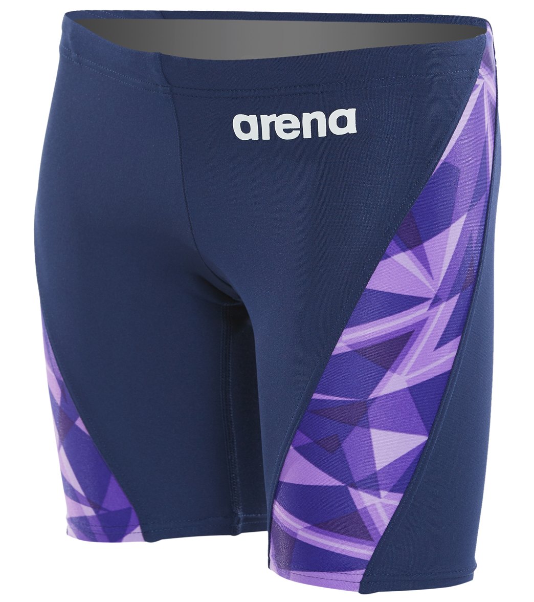 Arena Boys' Shattered Glass Maxlife Jammer Swimsuit - Navy/Purple 22 Polyester/Pbt - Swimoutlet.com