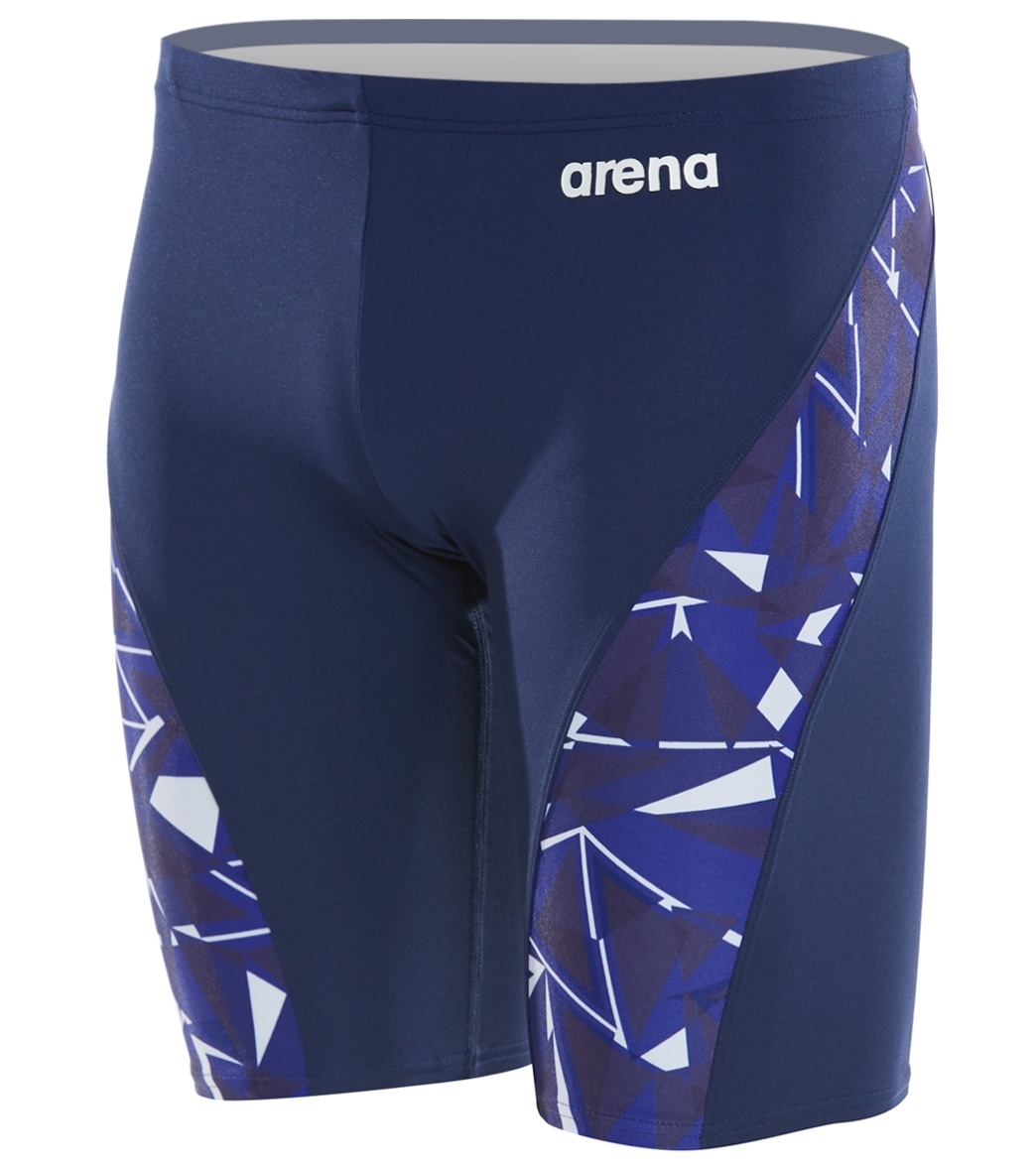 Arena Men's Shattered Glass Maxlife Jammer Swimsuit - Navy/Navy 30 Polyester/Pbt - Swimoutlet.com
