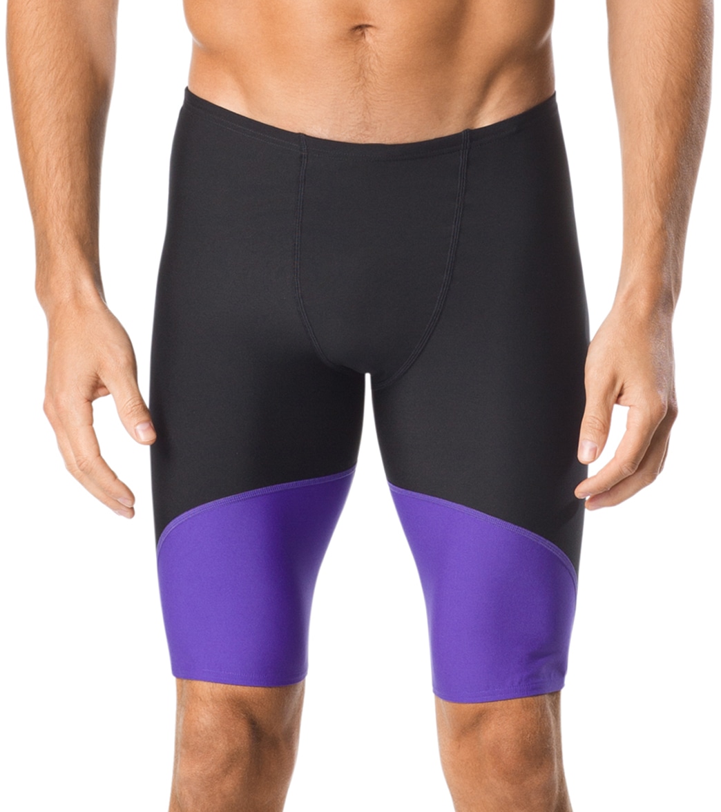 Speedo Men's Spark Splice Jammer Swimsuit - Black/Purple 22 Polyester/Pbt - Swimoutlet.com