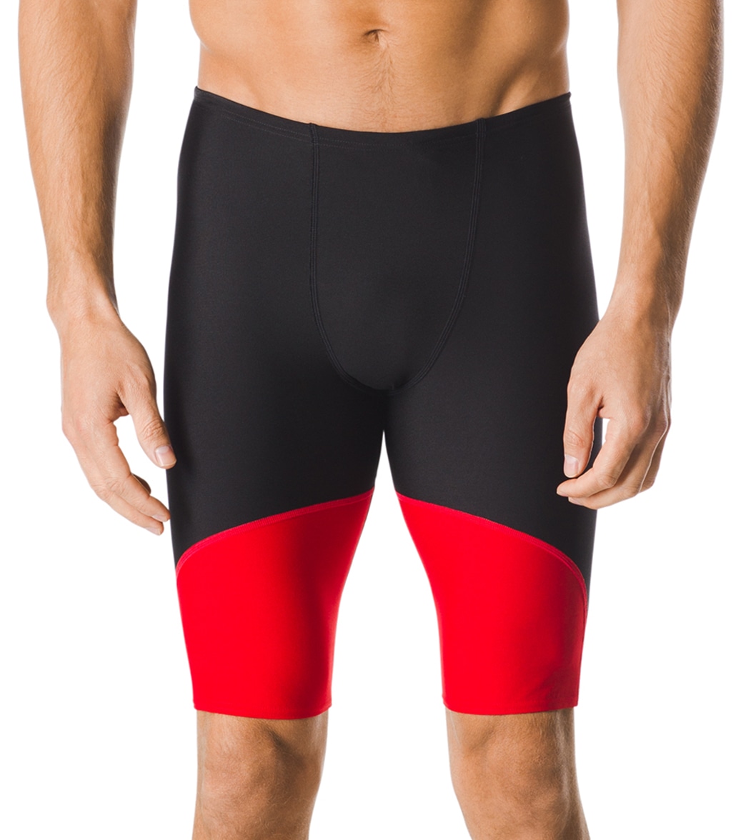 Speedo Men's Spark Splice Jammer Swimsuit - Black/Red 22 Polyester/Pbt - Swimoutlet.com