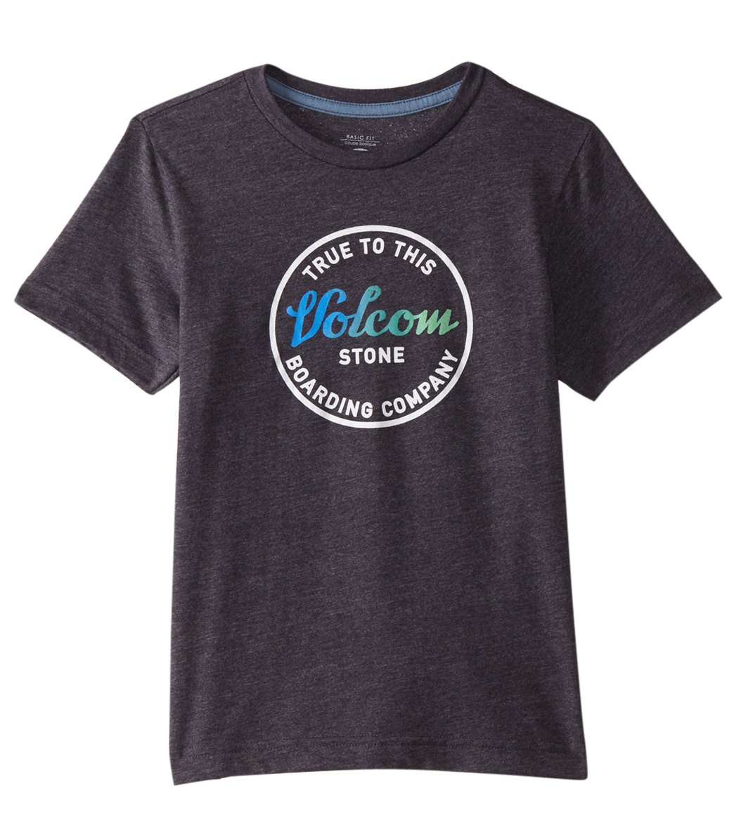 Volcom Boys' Scrippy Short Sleeve Tee Shirt Toddler/Little/Big Kid - Heather Black 2T Cotton/Polyester - Swimoutlet.com