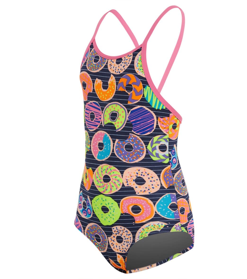 Funkita Toddler Girls Dunking Donuts One Piece Swimsuit - Multi Navy 1T Polyester - Swimoutlet.com