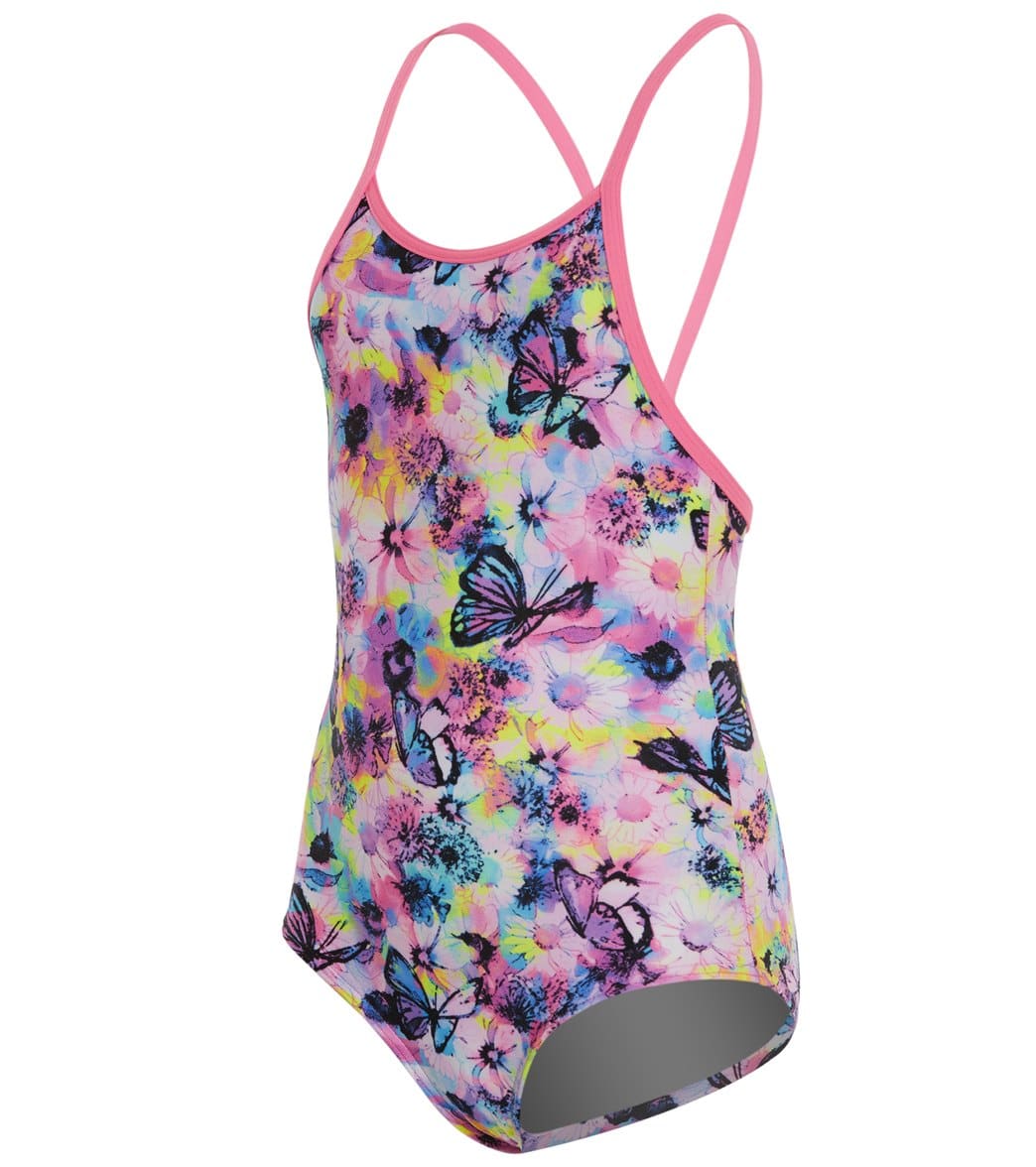 Funkita Toddler Girls Water Garden One Piece Swimsuit - Multi Pink 1T Polyester - Swimoutlet.com