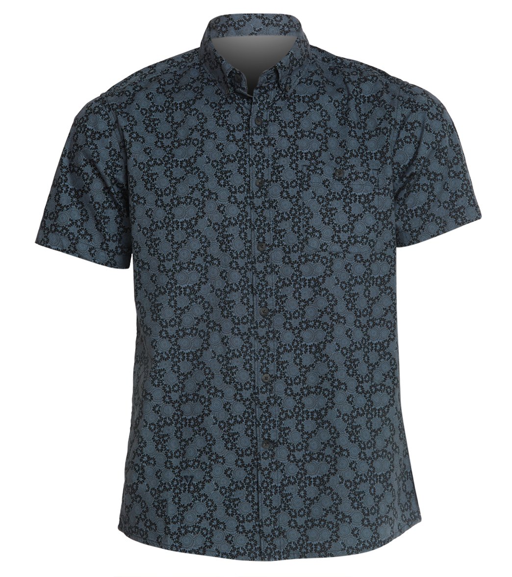 Vissla Men's Holyoke Short Sleeve Shirt - Phantom Small Cotton - Swimoutlet.com