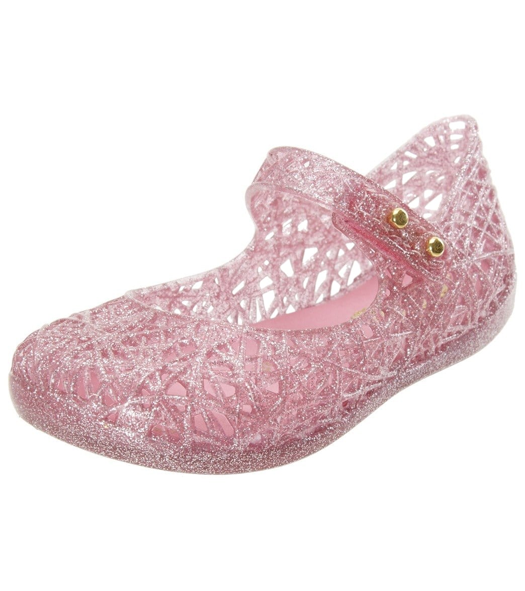 Mel By Melissa Girls' Mini Zig Zag Mary Jane Shoes - Pnk Gltr 5 12-18 Months Pink Glitter Pvc - Swimoutlet.com