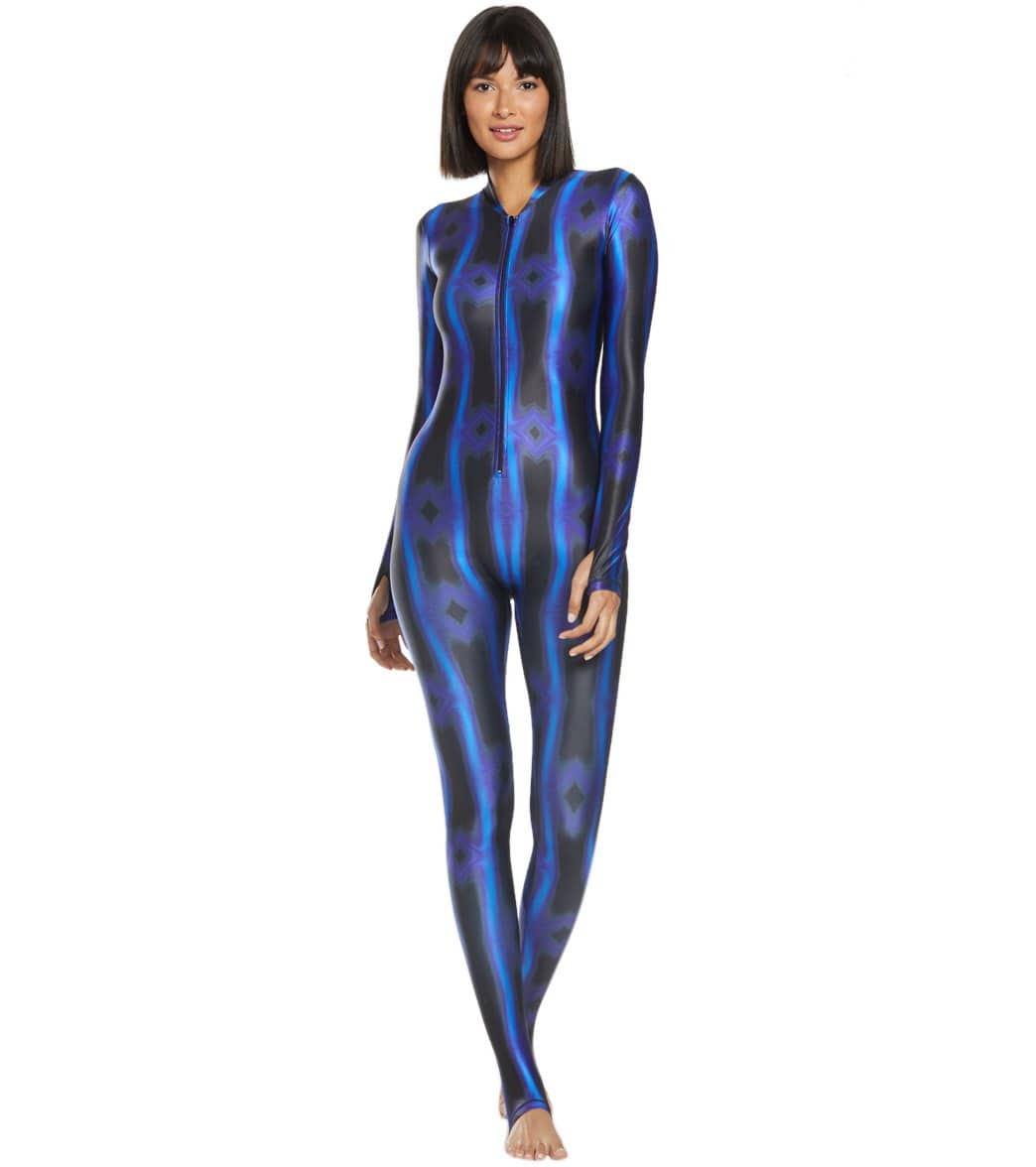 SlipIns Electric Blue Wave Zippered DiveSkin Unitard at SwimOutlet.com ...