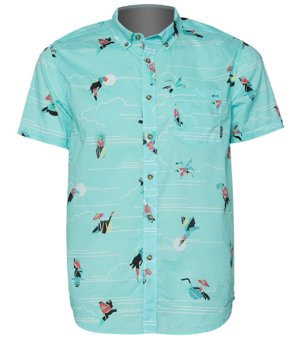 Billabong Men's Sundays Mini Short Sleeve Shirt - Mint Xl Cotton - Swimoutlet.com