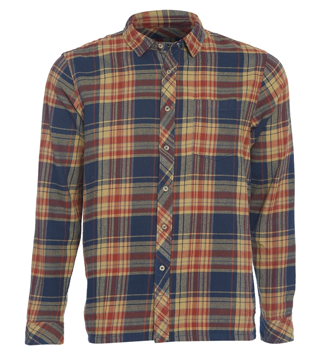 Billabong Men's Coastline Flannel Shirt - Navy Blue Small Cotton/Polyester - Swimoutlet.com