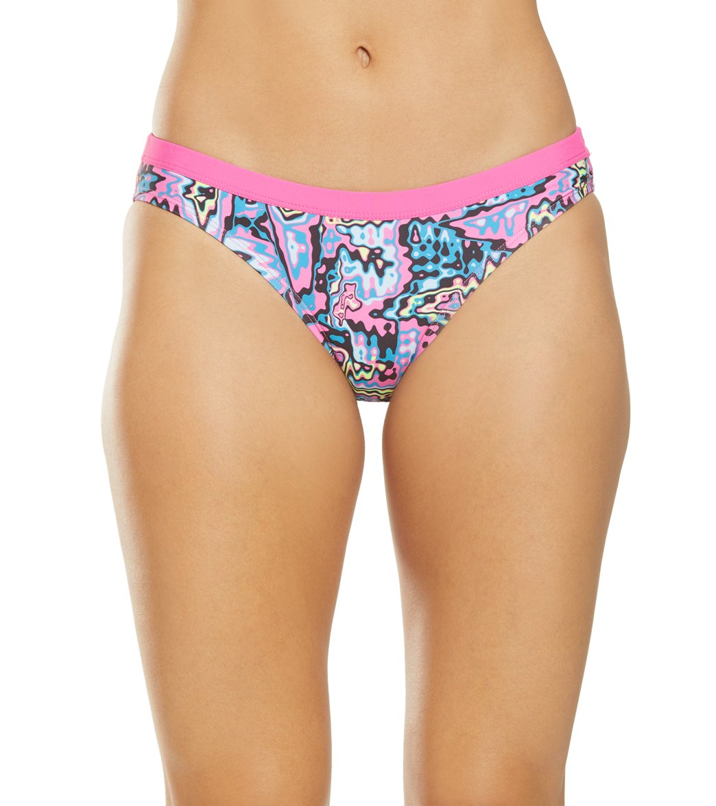 Nike Women's Psyche Sport Bikini Bottom - Laser Fuchsia Xs Size X-Small Polyester - Swimoutlet.com