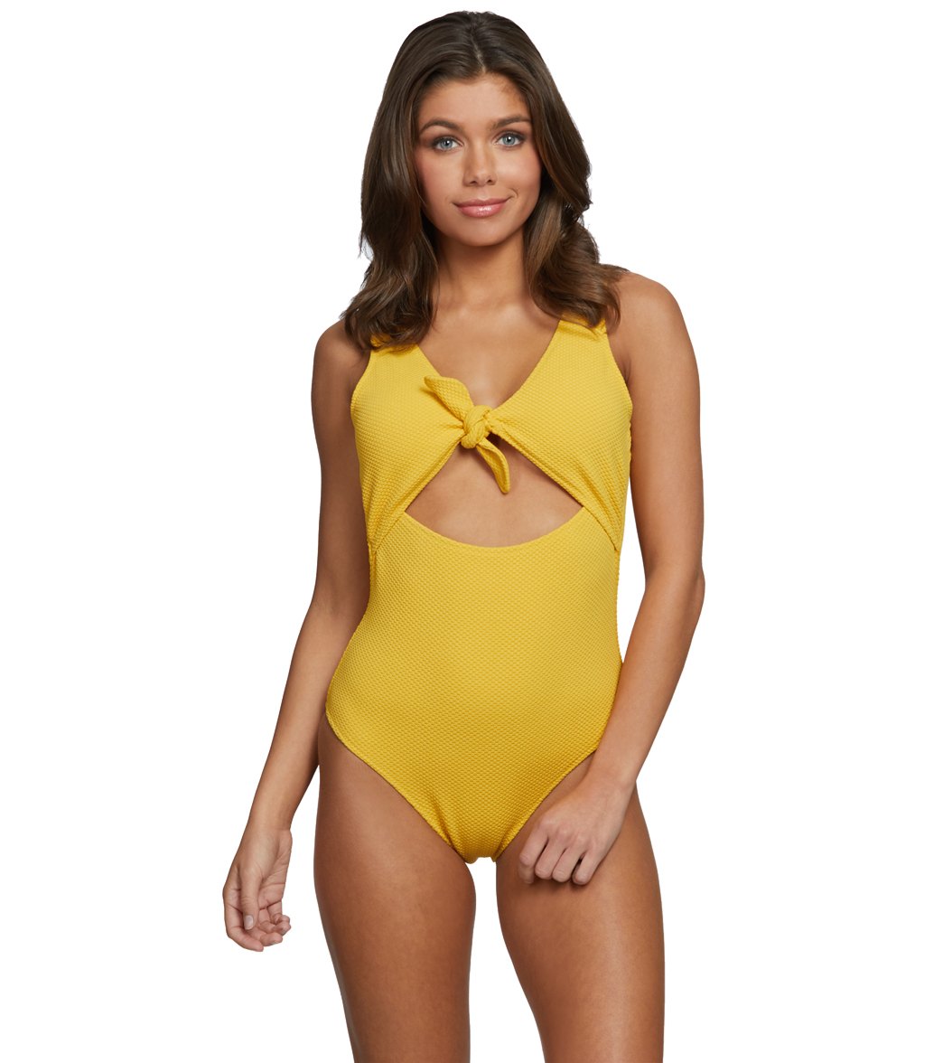 Minkpink Alexa One Piece Swimsuit - Yellow Medium Cotton/Polyester - Swimoutlet.com
