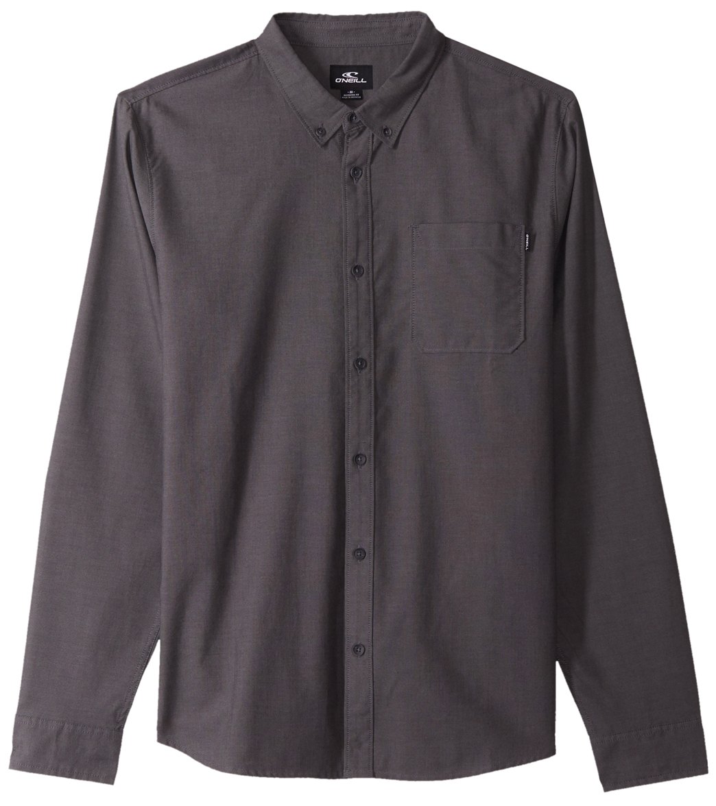 O'neill Men's Banks Long Sleeve Shirt - Black Xxl Cotton/Polyester - Swimoutlet.com