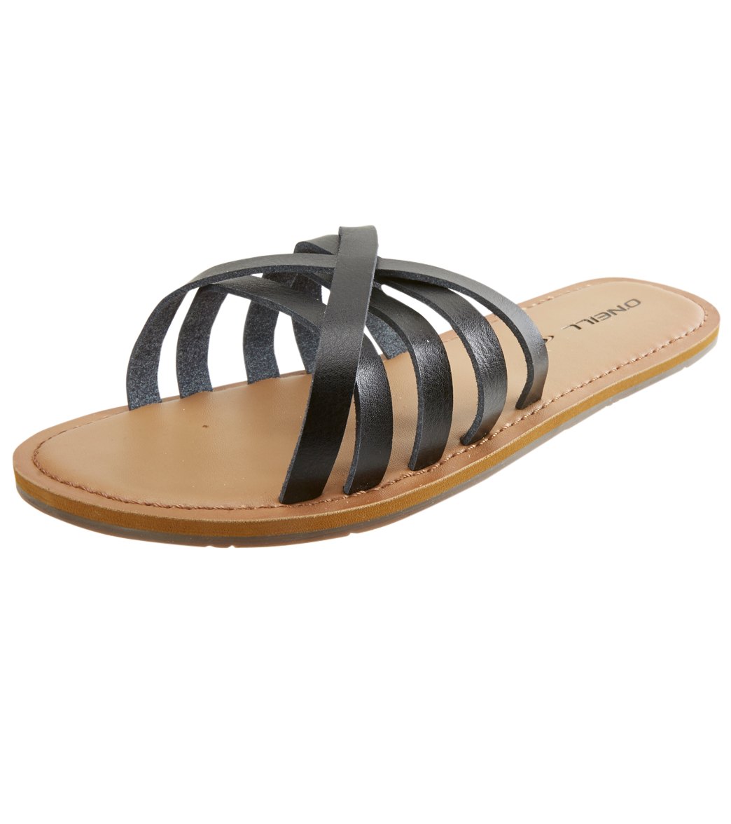O'neill Women's Balboa Slides Sandals - Black 10 - Swimoutlet.com