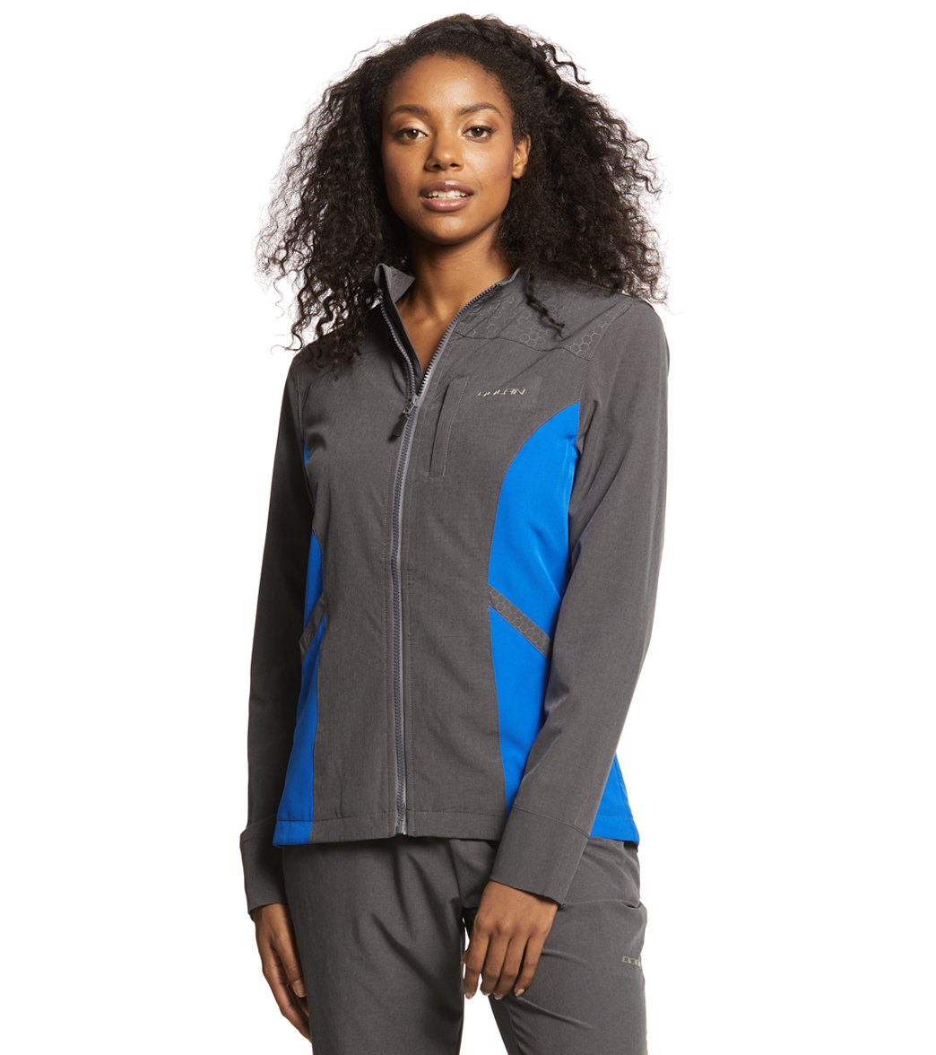 Dolfin Women's Warm-Up Jacket - Royal Large Polyester/Spandex - Swimoutlet.com
