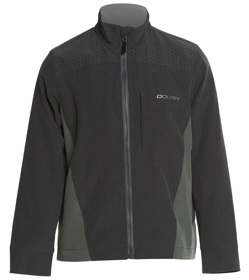 Dolfin Youth Warm-Up Jacket - Gray Large Polyester/Spandex - Swimoutlet.com