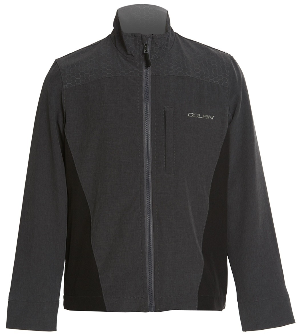 Dolfin Youth Warm-Up Jacket - Black Large Polyester/Spandex - Swimoutlet.com