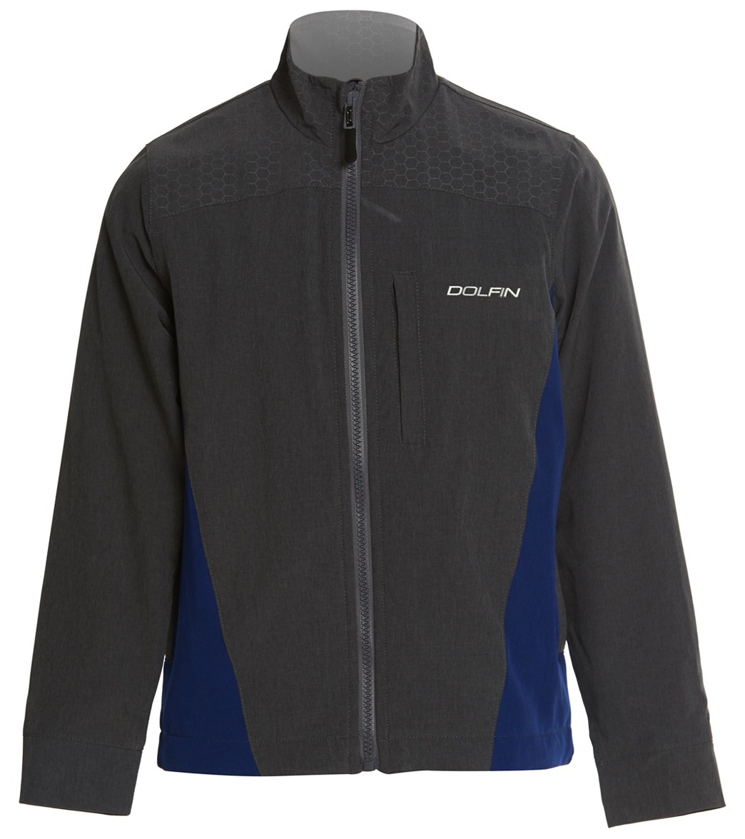 Dolfin Youth Warm-Up Jacket - Navy Large Polyester/Spandex - Swimoutlet.com