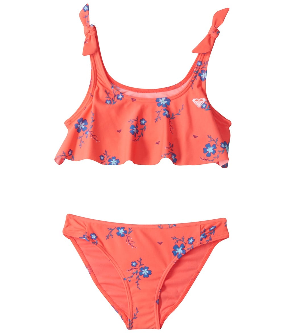 Roxy Girls' Chill After Flutter Two Piece Swimwear Set (Toddler, Little ...
