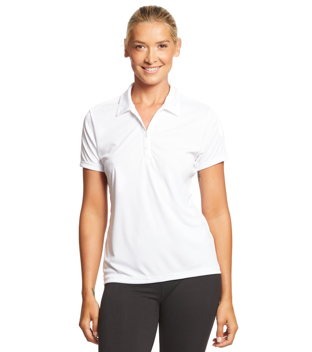 Women's Sport-Tek Posicharge Competitortm Polo - White Large Polyester - Swimoutlet.com