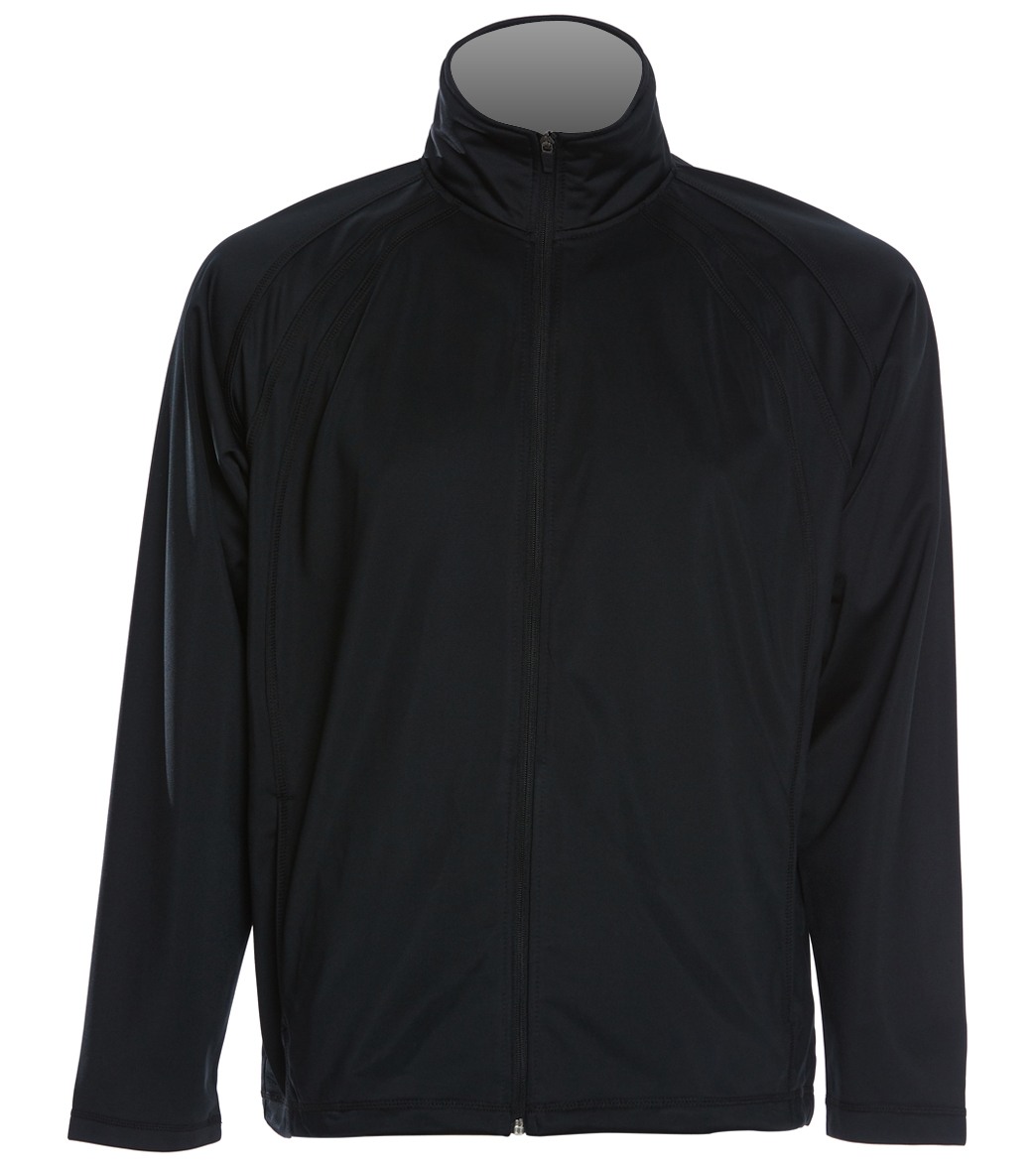 Men's Sport-Tek Tricot Track Jacket - Black/Black Medium Polyester - Swimoutlet.com