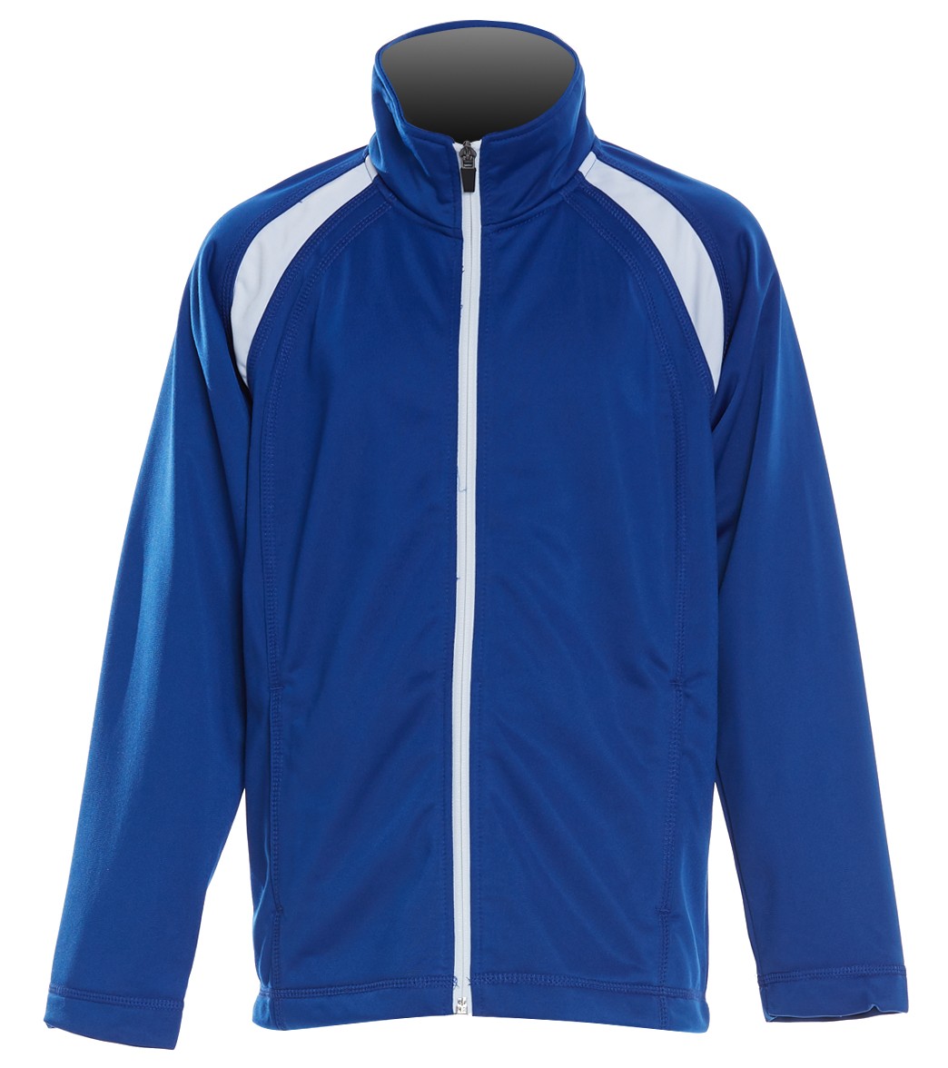 Youth Sport-Tek Tricot Track Jacket - True Royal/White Large Polyester - Swimoutlet.com