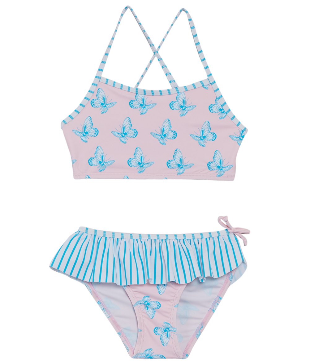 Platypus Australia Girls' Butterfly Flutter High Neck Bikini Set Baby - 0 - Swimoutlet.com