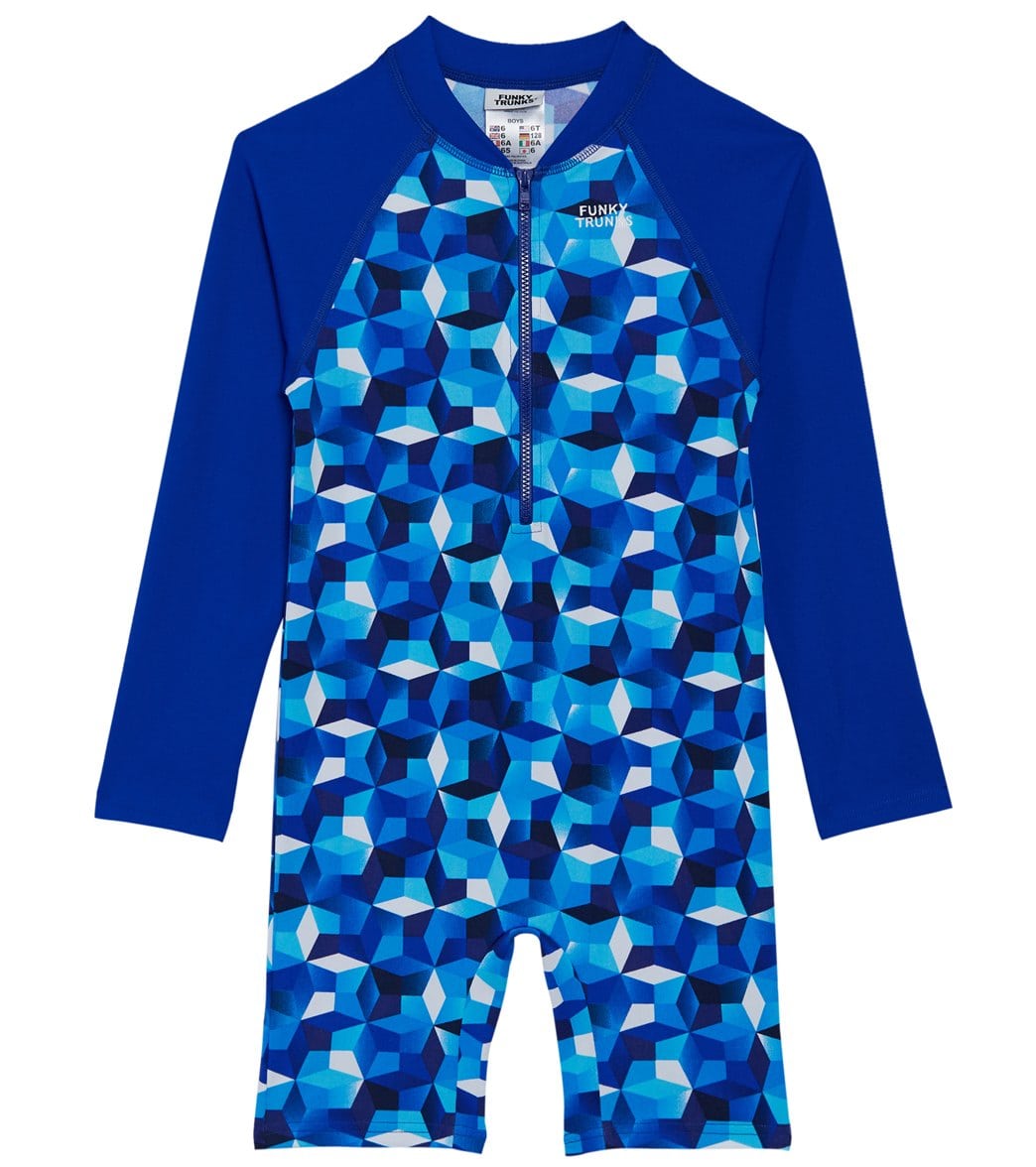 Funky Trunks Toddler Boys' Ice Fortress Go Jump Sun Suit - Blue/Multi 2 Polyester - Swimoutlet.com
