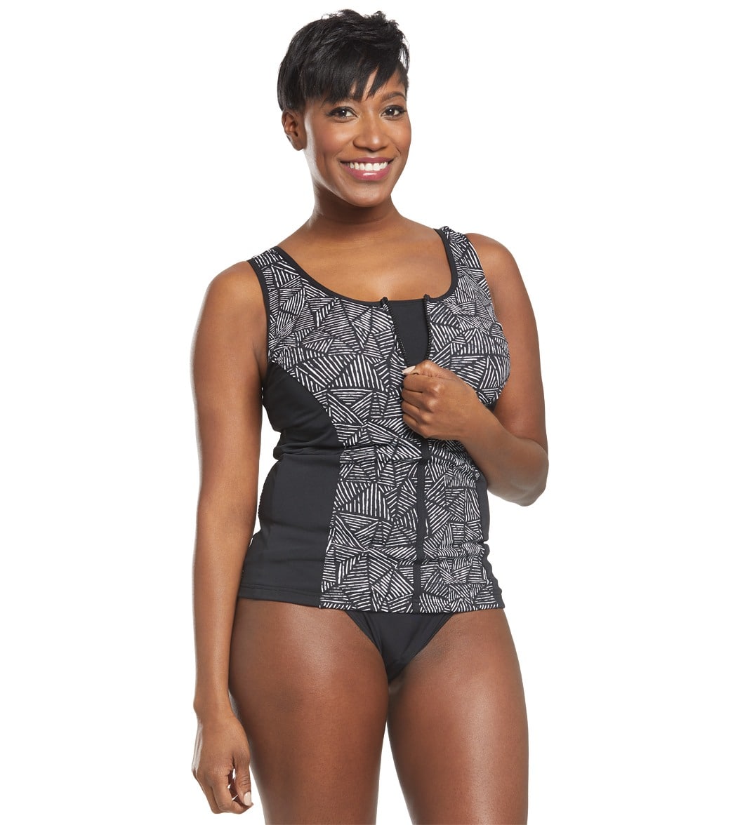 zip front swimsuit top