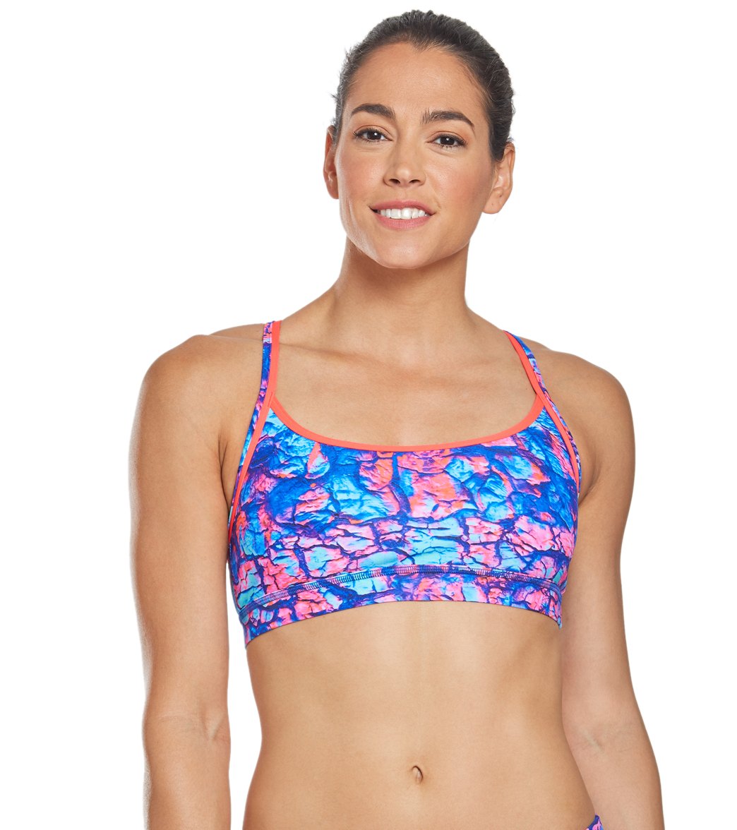 Funkita Women's Rusted Sports Top Bikini - Pink Purple 30L Polyester - Swimoutlet.com