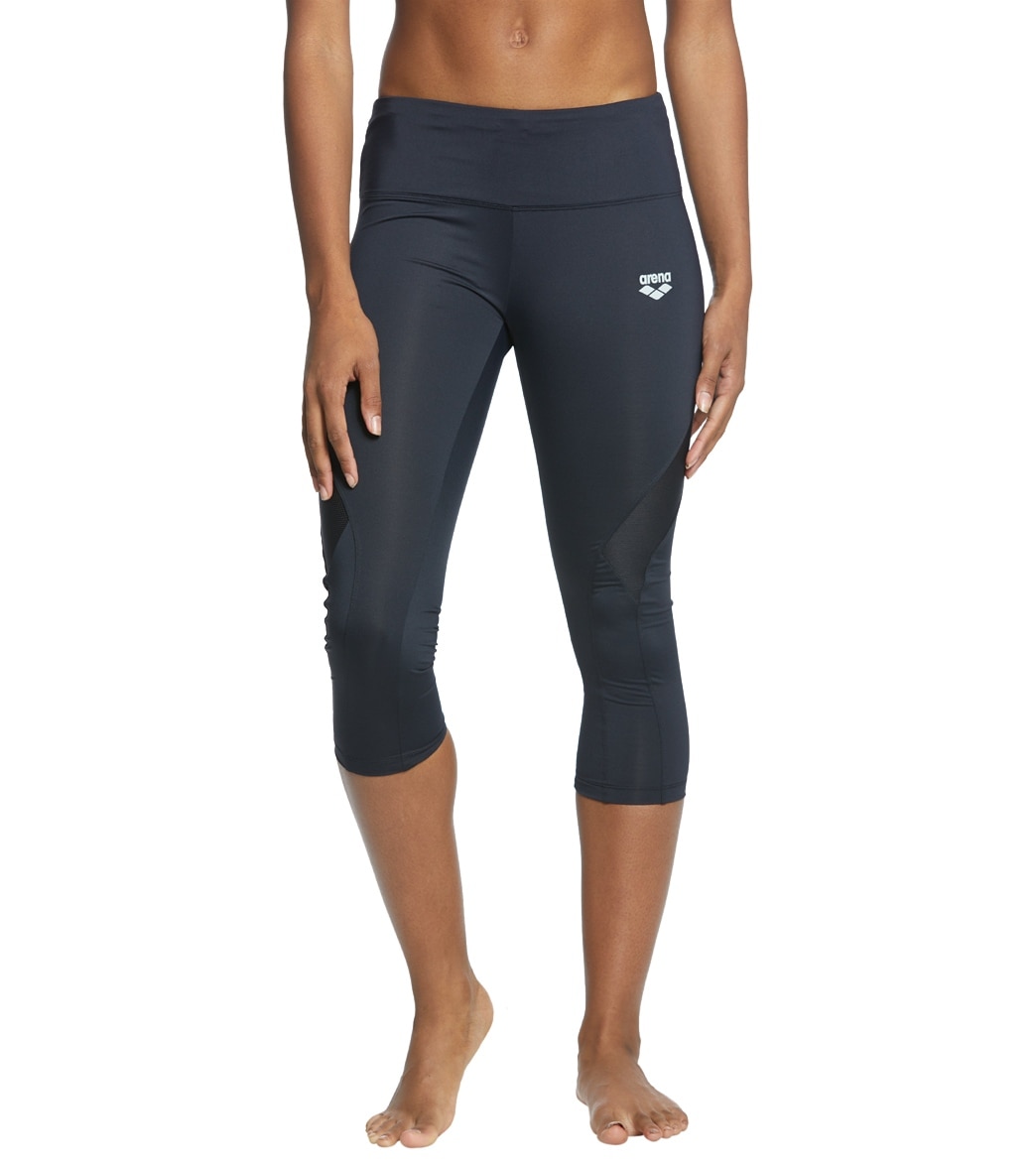Arena Women's Gym 3/4 Length Tights - Black Small Size Small Elastane/Polyester - Swimoutlet.com