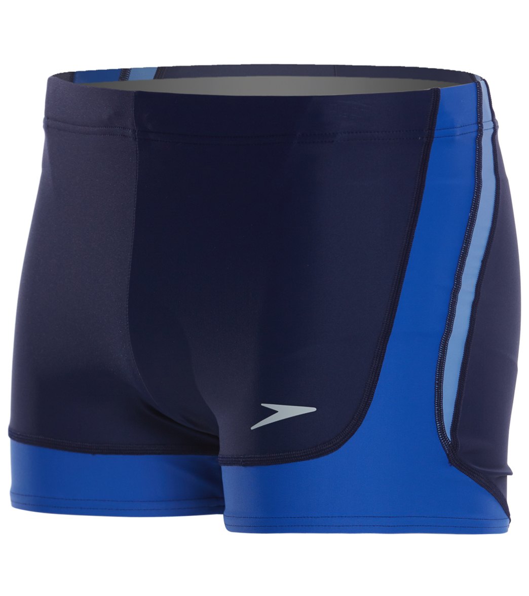 speedo men's swimsuit square leg poly mesh training suit